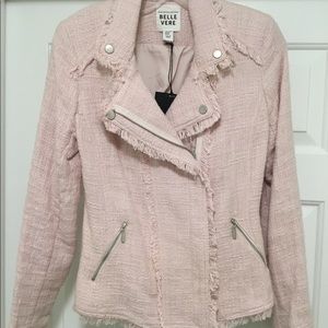 BELLE VERE PINK COTTON MOTO JACKET NWT